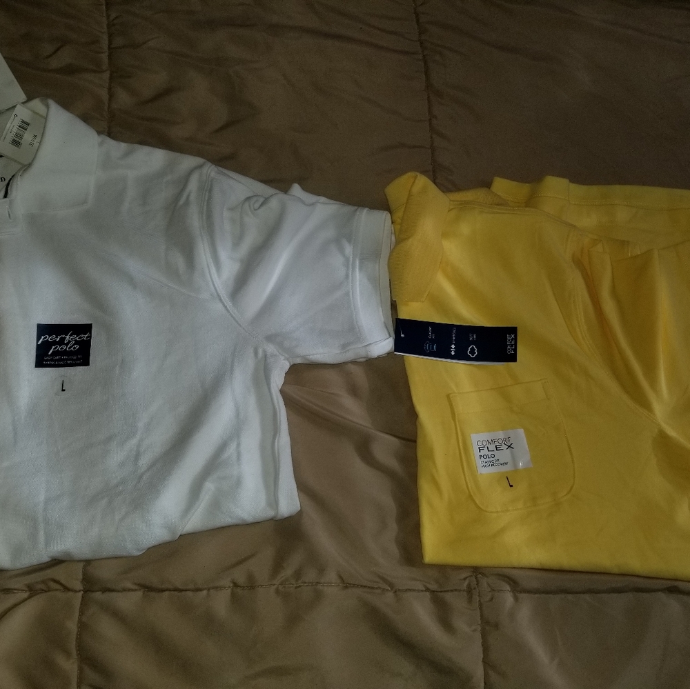 Two NWT Men's polo shirts size L